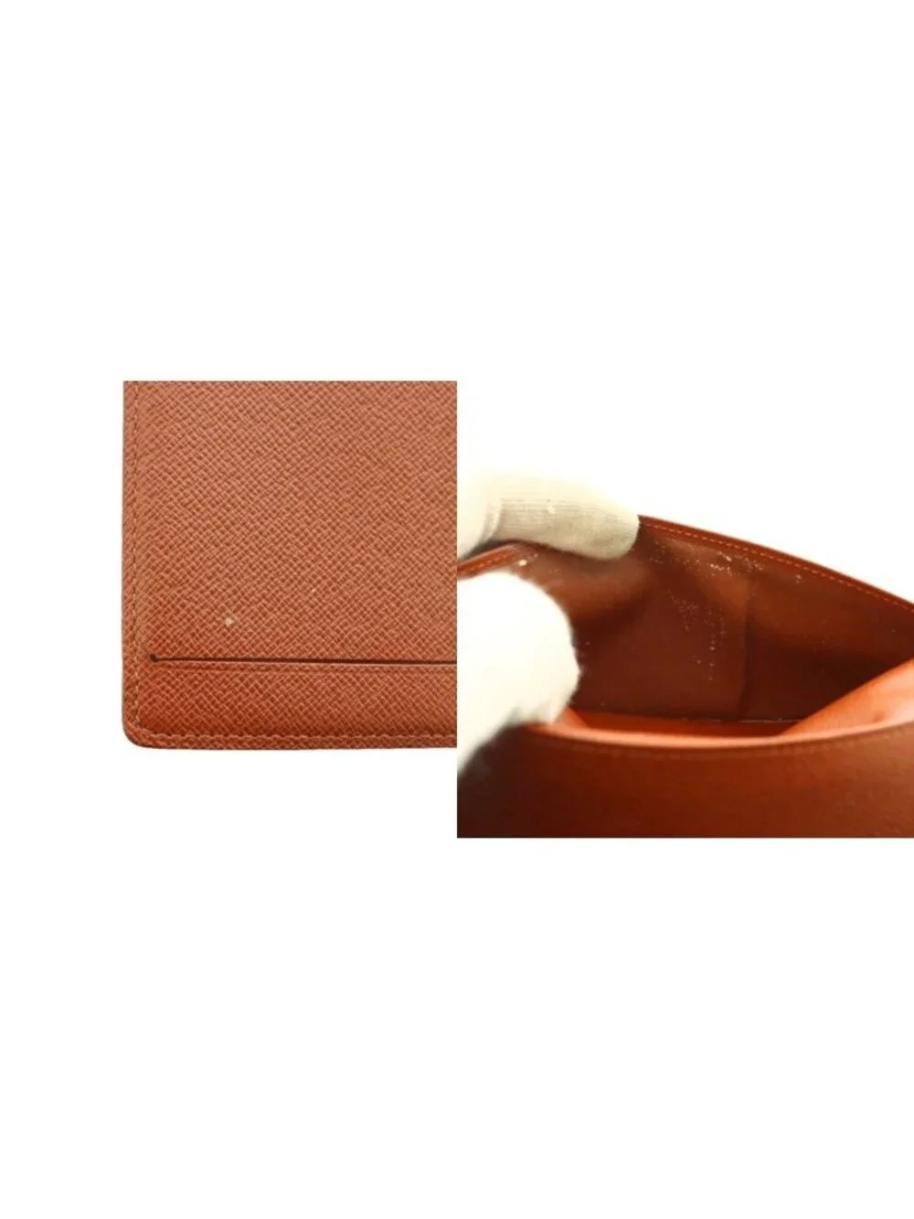 Louis Vuitton 2 Folding Wallet Leather Monogram Canvas Brown SS